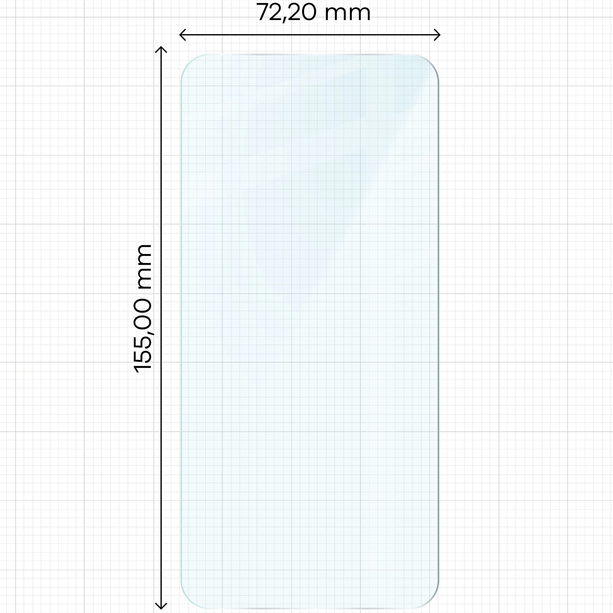 Wymiary szkła Bizon Glass Clear na miarce